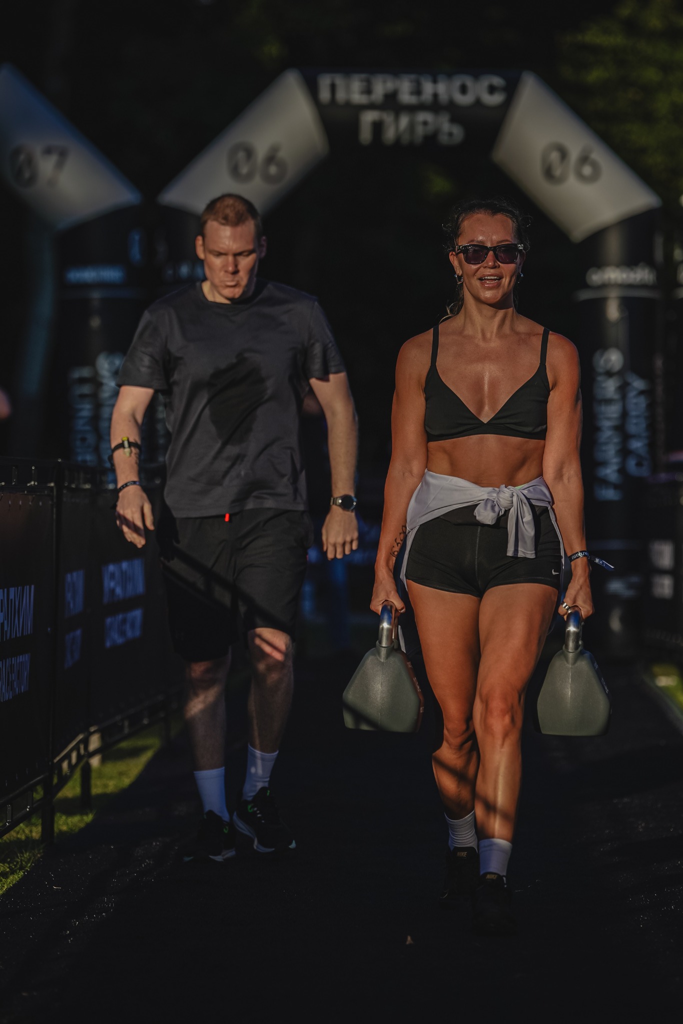 Side by side at the race