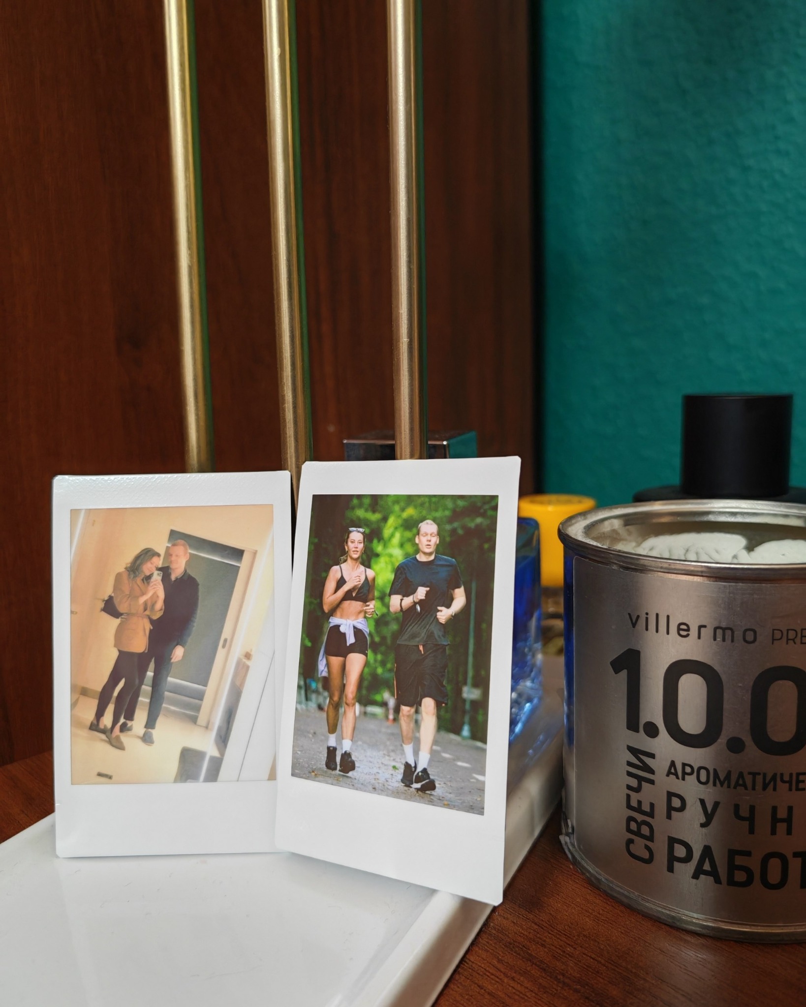 Two printed photographs side by side